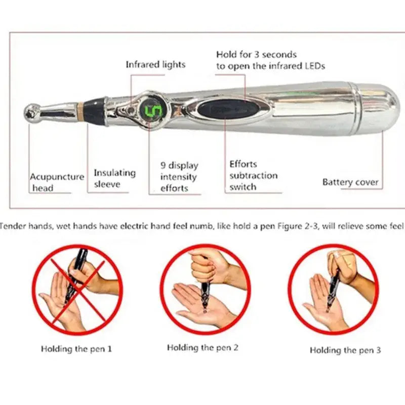 Advanced Electric Acupuncture Pen - Laser Therapy Magnet Massage for Facial and Body Care